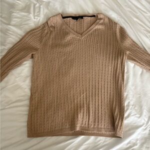 Tommy Hilfiger Women's V-Neck Sweater - Beige